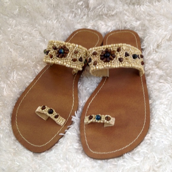 Shoes - Beaded Flat Sandals